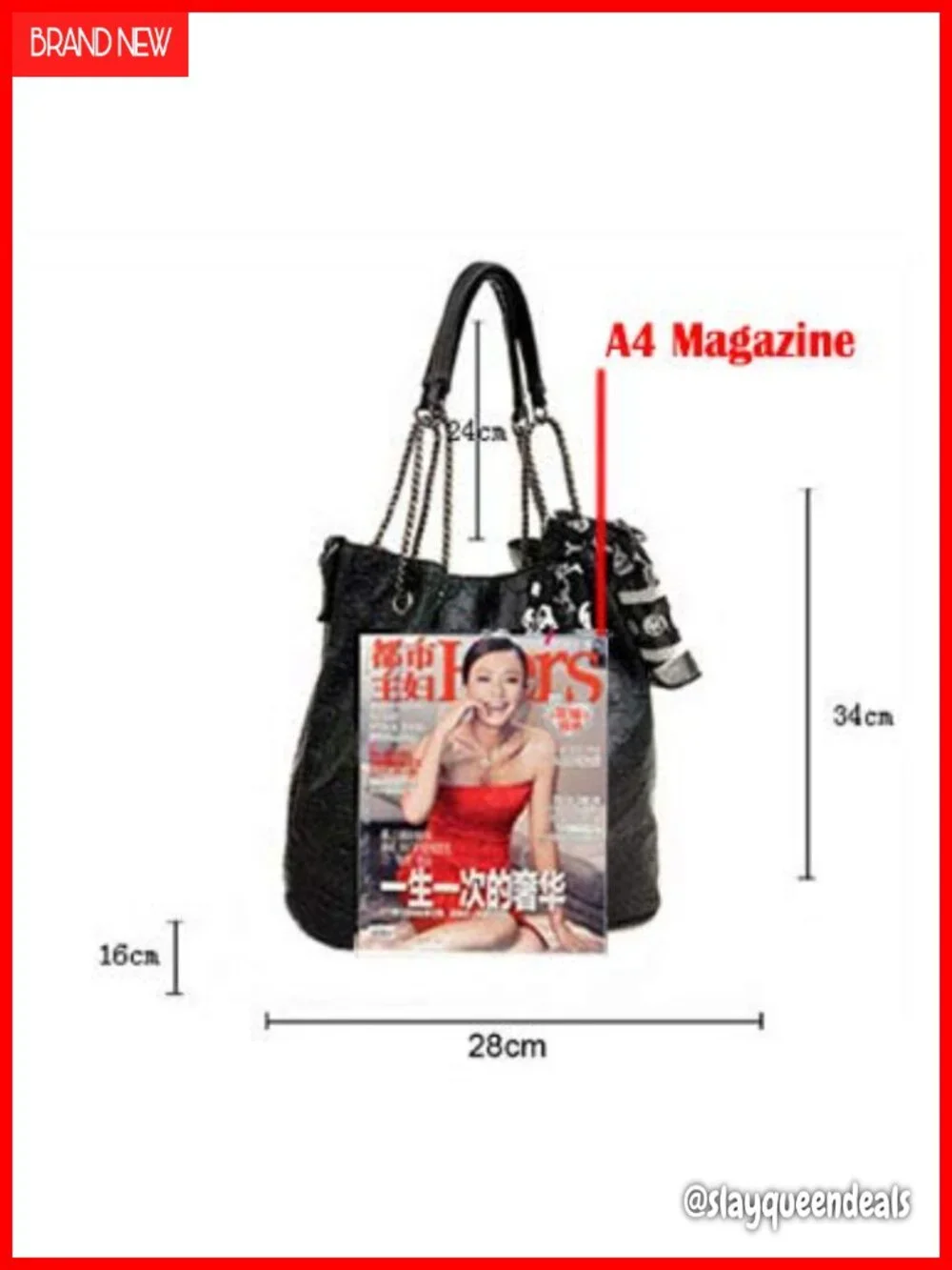 Faux Leather Skull Print Hobo Shoulder Bag Tote with Chain Strap Gift